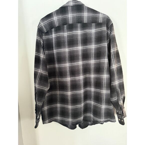 RedHead Brand Co Men's XL Flannel Shirt Black white Plaid - Picture 2 of 6